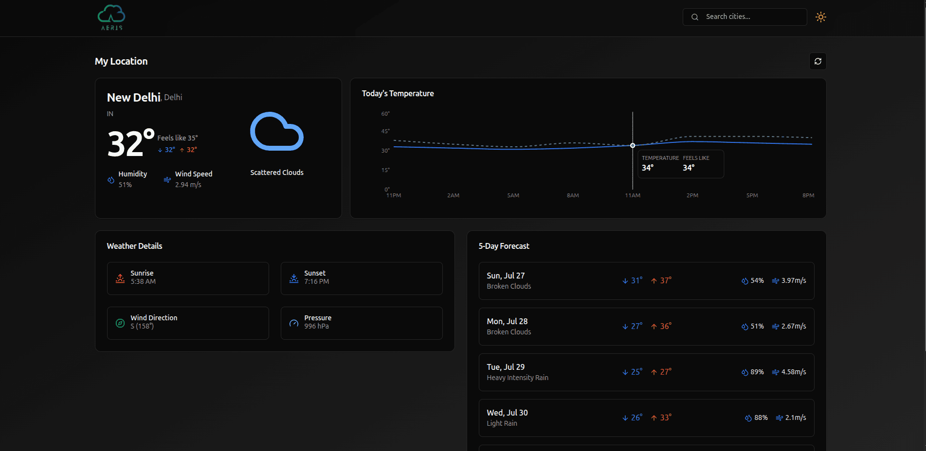 Aeris Weather App preview